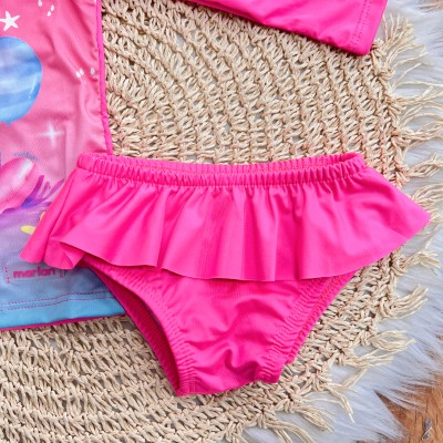 Linha Praia - Blusa com Proteção UV50+ e Calcinha Garotinha Best Summer Days - Rosa